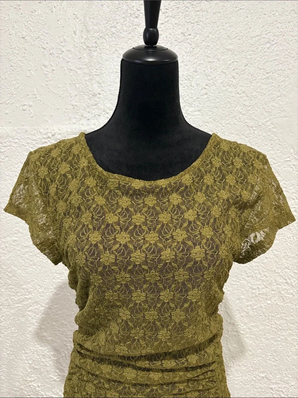Intimately x Free People Women's Green Keep It Simple Lace Baby Lace Sheer Tee